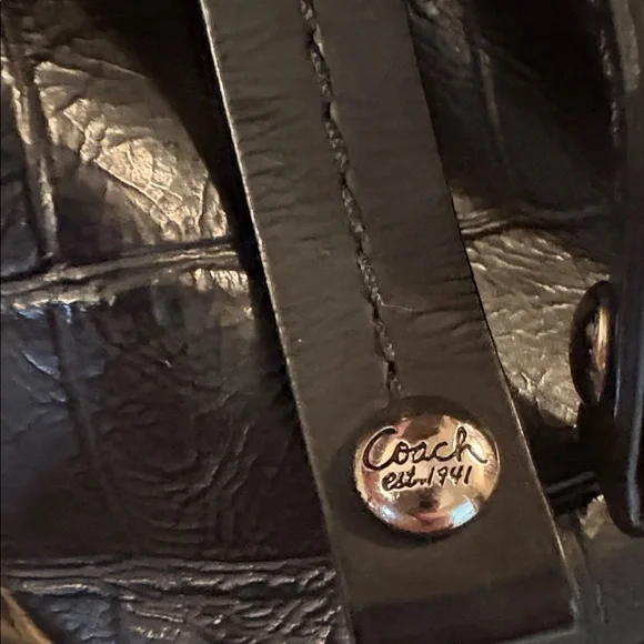 Coach Black Leather Hobo Bag J0971-14509 - Picture 5 of 13